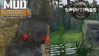 Spin Tires vs SpinTires: Mud Runner | Side by Side Comparison, Max Settings, Full HD