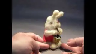 1950's Vintage Fuzzy Wind-Up Bunny, Made in Japan.