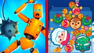Ragdoll Break VS Merge Candy: Combine the fruit Christmas Theme Puzzle Gameplay