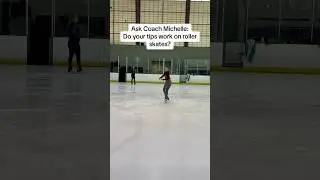 ⛸️ vs. 🛼 #coachmichellehong #iceskater #figureskating #rollerskating #iceskating #rollerskate