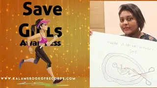 Awareness of Save Girls Drawing Using charts 100 | Kalams Book of Records | World Record | KBR