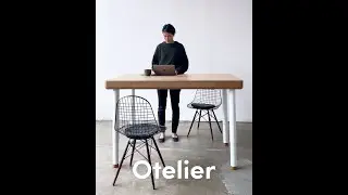 Eat-Work Table by Otelier: A wireless height-adjustable table