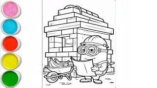 Minion drawing colouring and painting, minions movie, minion rush cartoon, minions the rise #79