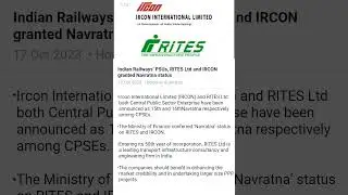 Indian Railways' PSUs, RITES Ltd and IRCON granted Navratna status