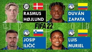 Rasmus H&oslash;jlund vs Atalanta Strikers (Duv&aacute;n Zapata,Josip Iličić,Luis Muriel) - FIFA 22 Comparison