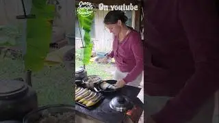 Preparing breakfast on a wood fire. #offgridliving #farmlife
