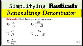 [Tagalog] Rationalizing the denominator  #rationalization #rationalize #simplifyingradicals #radical