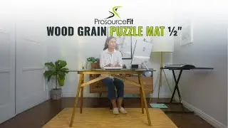 Stylish Comfort for Home Workouts & Offices | ProsourceFit Wood Grain Puzzle Mat &frac12;&Prime;
