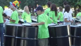 Chris playing bass steel drums