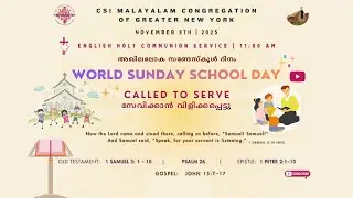 WORLD SUNDAY SCHOOL DAY - 