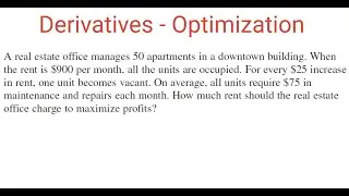 OPTIMIZATION: Rent That Will Maximize Profits