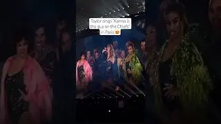 #TaylorSwift sings &ldquo;Karma is the guy on the CHIEFS&rdquo; to Travis Kelce in Paris! 😍 🎥: 9tay8tay9_