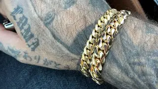 12mm 18k Miami Cuban Link Bracelet