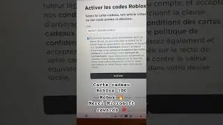 Carte cadeau Roblox 100 Robux ! Merci Microsoft rewards 💋 #roblox