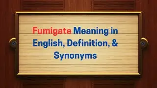 Fumigate Meaning in English, Definition, and Fumigate Synonyms | Thesaurus Thrive