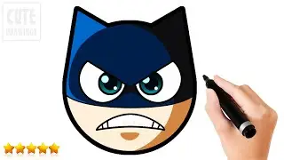 Learn How to Draw a Cute Batman Face Emoji!