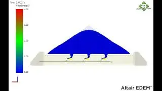 ROM Stockpile with Vibrating Feeders - DEM Simulation
