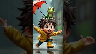 Barish ayi cham cham cham#nurseryrhymes #kidslearning #rainy #kidscontent#funforkids #childrenspoem