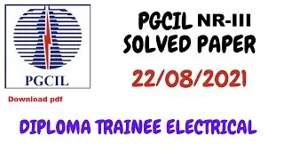 PGCIL NR-III (22/08/2021) Diploma Trainee Electrical Solved Question Paper