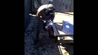 Pete Welding in Flip Flops, Doin' a Fine Job Too!!