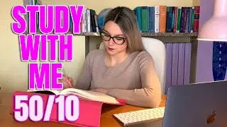 STUDY WITH ME in real time pomodoro 50/10 | 2 hours | Campfire sound, talk during breaks
