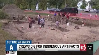 What's behind the archaeological dig at Sand Bar State Park?