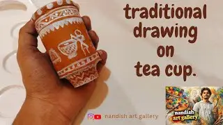 Traditional drawing on tea cup | timelapse | @Nandishartgallery