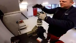 Replacing bearing on scraper idle shaft on the MudCube