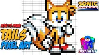 How to Draw Tails from Sonic the Hedgehog - Sega 16-Bit Pixel Art Drawing