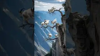 🔥😲Mountain Goats Jumping short clip 🏔️🦌🐐 ‼️⁉️ #shorts #goat #goatclimbing #mountaingoat #goatlife