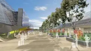 New multi-level car park and pedestrian plaza fly-through
