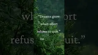 &ldquo;Dreams grow when effort refuses to quit.&rdquo; &mdash; Helen Keller