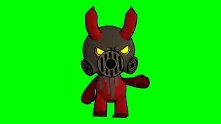 Matt Devil Evil Game on green screen | Animated character on chroma key