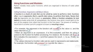 using functions and modules