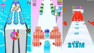 Jelly Run 2048 vs Ball Blend vs Number Merge &ndash; Insane Scores! (16F vs 128A 1500B)