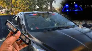 police lights installation in car front windshield || best police Bar light 👍