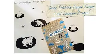 Kinder K&uuml;nstler Mitmachbuch - Fr&ouml;sche fangen Fliegen - Bild zum Weitermalen - Idee