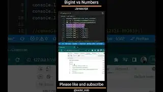 BigInt vs Numbers in javascript #shorts