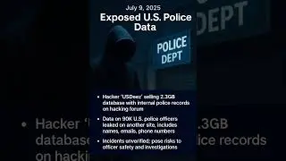 Two threat actors allegedly selling US Police databases. #databreach #police #cyberattack #breach