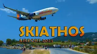SKIATHOS AIRPORT 2025 - Decolli, atterraggi e vista isola da Airbus A321