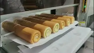 Swiss cake rolls cut machine #cake cutting machine #cake equipment 