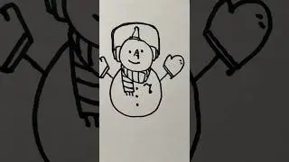 Simple Line Drawing of a Snowman with Headphones and a Scarf | Relaxing Sketch Tutorial for Adults