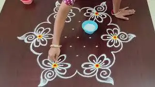 7×4 dots easy rangoli #every one