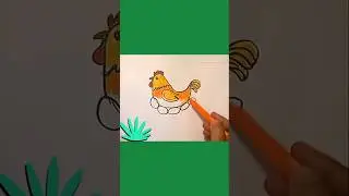 How to make beautiful hen #easy drawing #yt🐓🐓🐓✍️