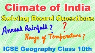 Climate of India | Important Board Questions | Class 10 ICSE Geography