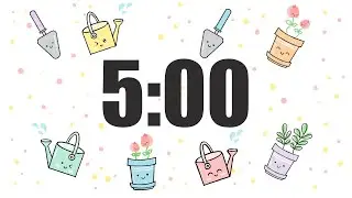 5 Minute Timer with alarm bell | Spring Flowers