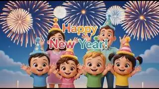 Happy New Year Song for Kids 🎉🎶 | Fun New Year Rhyme for Toddlers