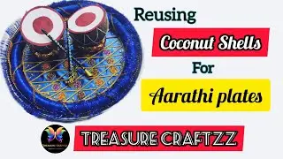 Coconut shell craft | Aarathi plate decoration #decoration_ideas#plate_decoration#diycrafts