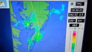 Wallops Flight Facility TPQ-39 Weather System PPI display sweep