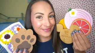 ASMR Coaster Tapping & Scratching (cork, knit, leather, plastic, rope, silicone, wood)